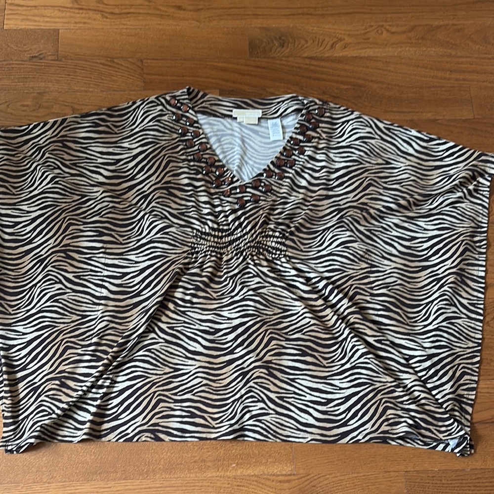 Zebra Print V-Neck Women's Top
